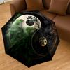 1PC Yin Yang Trees Automatic Open/Close Umbrella with Windproof, 8-Rib Sturdy Canopy, Durable Ribs, Fashionable Design, Outdoor Accessory, Fun Prin, H