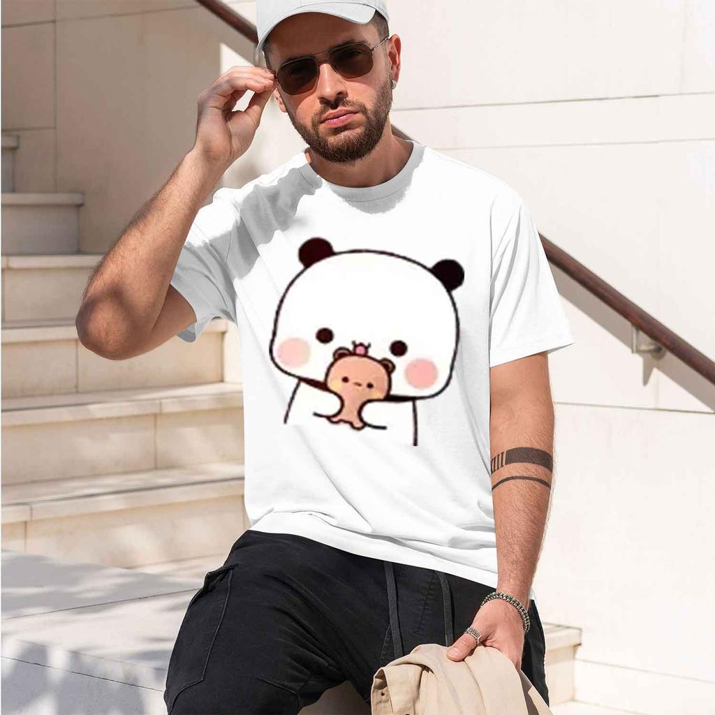 Panda Bubu Dudu And Their Babies T Shirt Fashion Funny Couple Tshirt Unisex Unisex Fashion Casual Short Sve Tees Clothing 2026 New