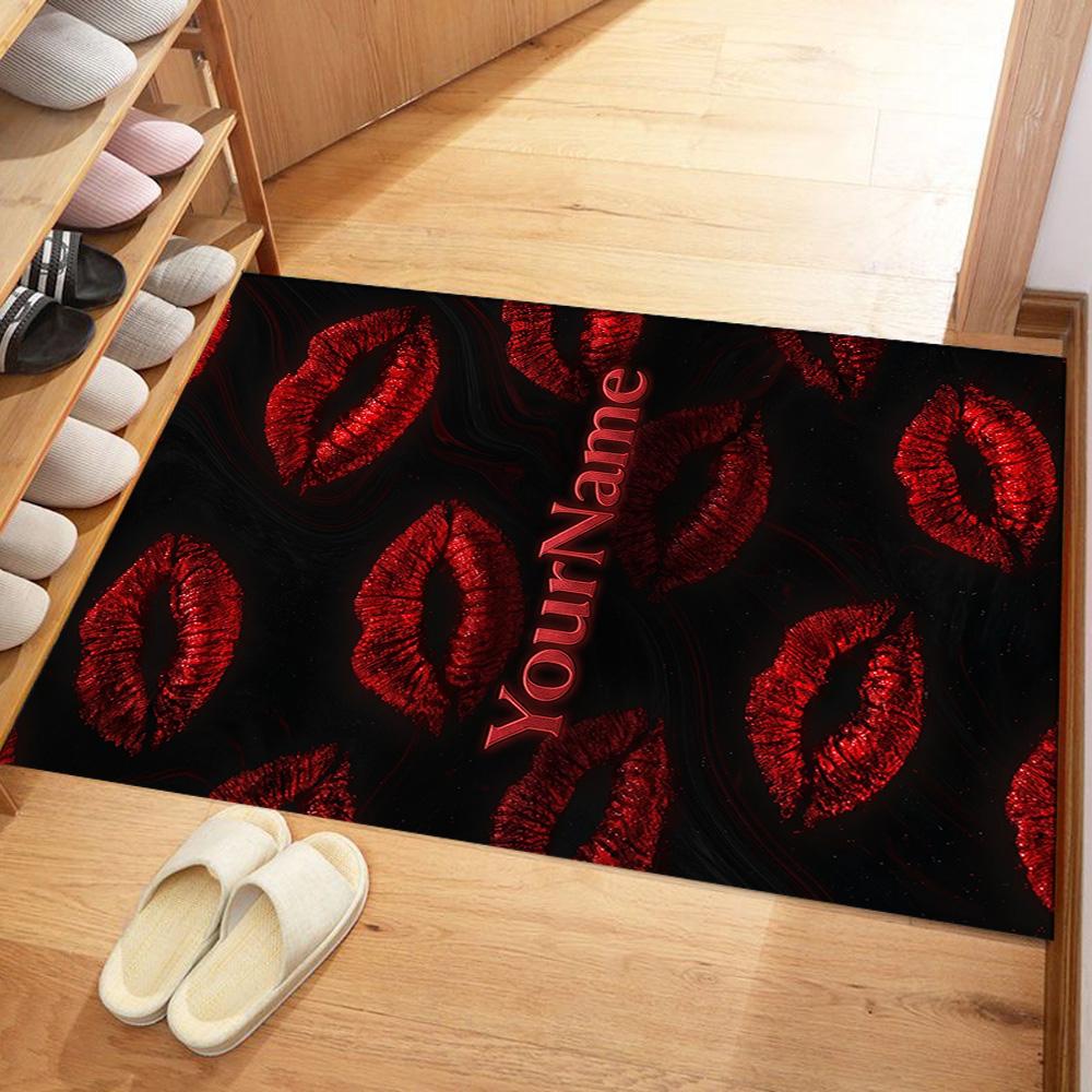 Rose Personalized Text Floor Mat Suitable for Foyer Study room Kitchen Entryway Anti-slip Rug Anime Office Decor