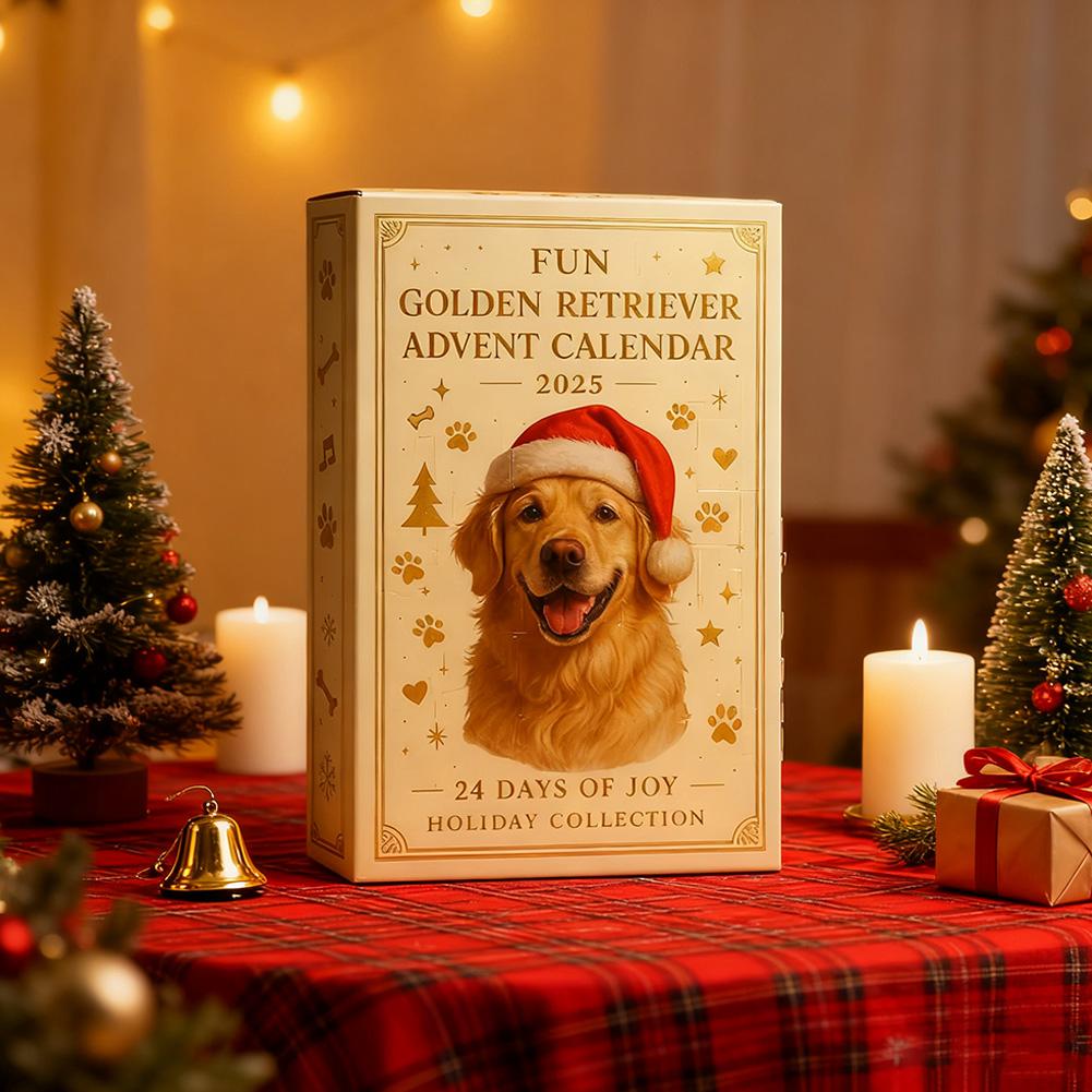 2D Flat Cartoon Dog Countdown Advent Calendar 24 Day Advent Calendar Xmas Party Birthday Gifts Box Set Christmas Gifts Supplies