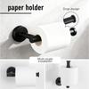 Black Stainless Steel Bathroom Towel Rack Wall Mounted Shelf Set Bath Towel Holder Hardware Accessory Kit for Shower Room