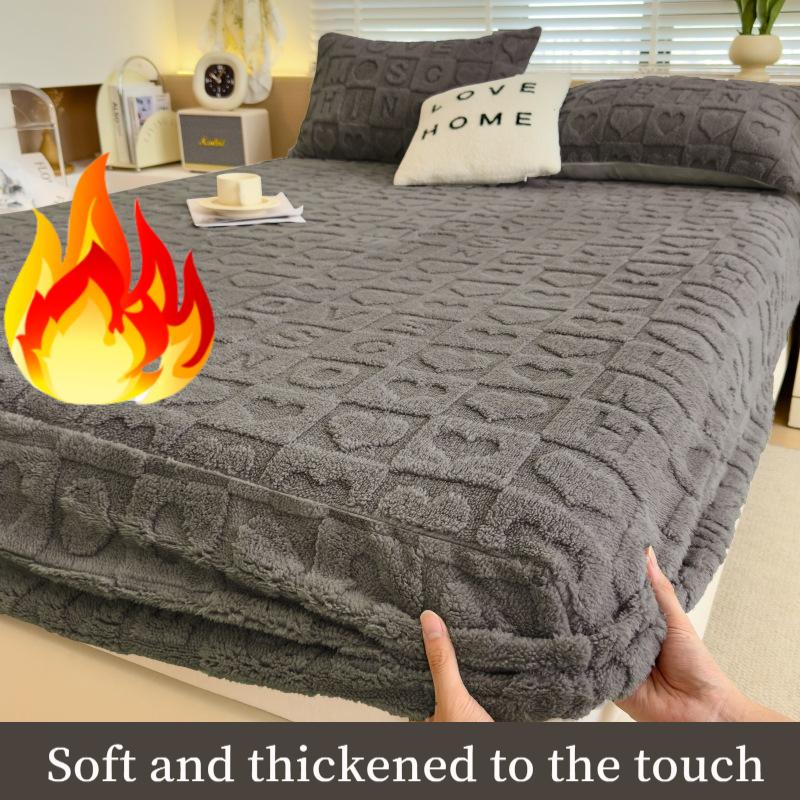 2025Warme Milch Samt Bettlaken Einzelstück Herbst Winter Bettdecke Taft Matratzenschoner