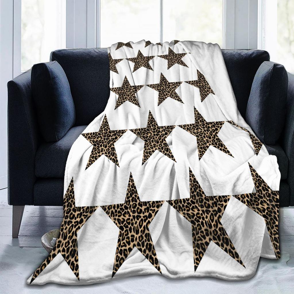 Leopard Print Traditional Colours Blanket Flannel Sofa Throw Blanket Warm for Home Bedroom Outdoor Throws Bedspread Quilt