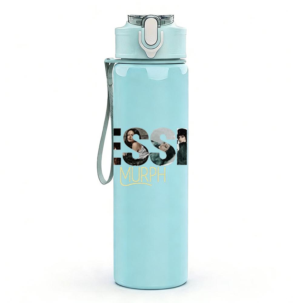 1PC Jessie Retro Female Singer Minimalist Text Print 750ml Portable Sports Water Bottle Leakproof Gym Outdoor Travel Drink Cup