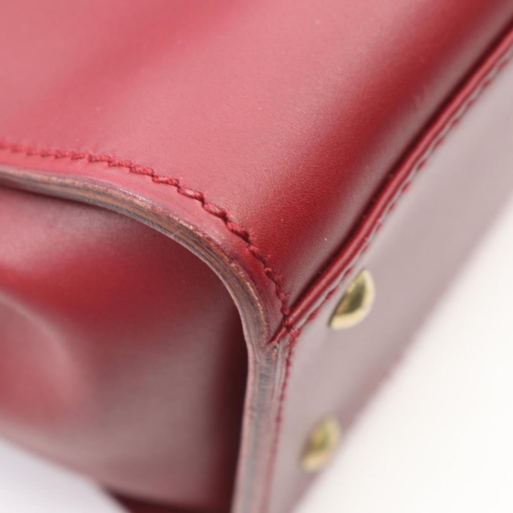 Used GUCCI With Porch Handbag 101676 Leather Bordeaux Used Women