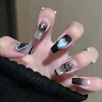 24 Stück Aufdrücknägel Kurz Quadratisch Künstliche Nägel Niedliche Designs Glänzende Falsche Nägel Halloween Nägel Niedliche Vollabdeckung Aufklebenägel mit 2 ml Kleber