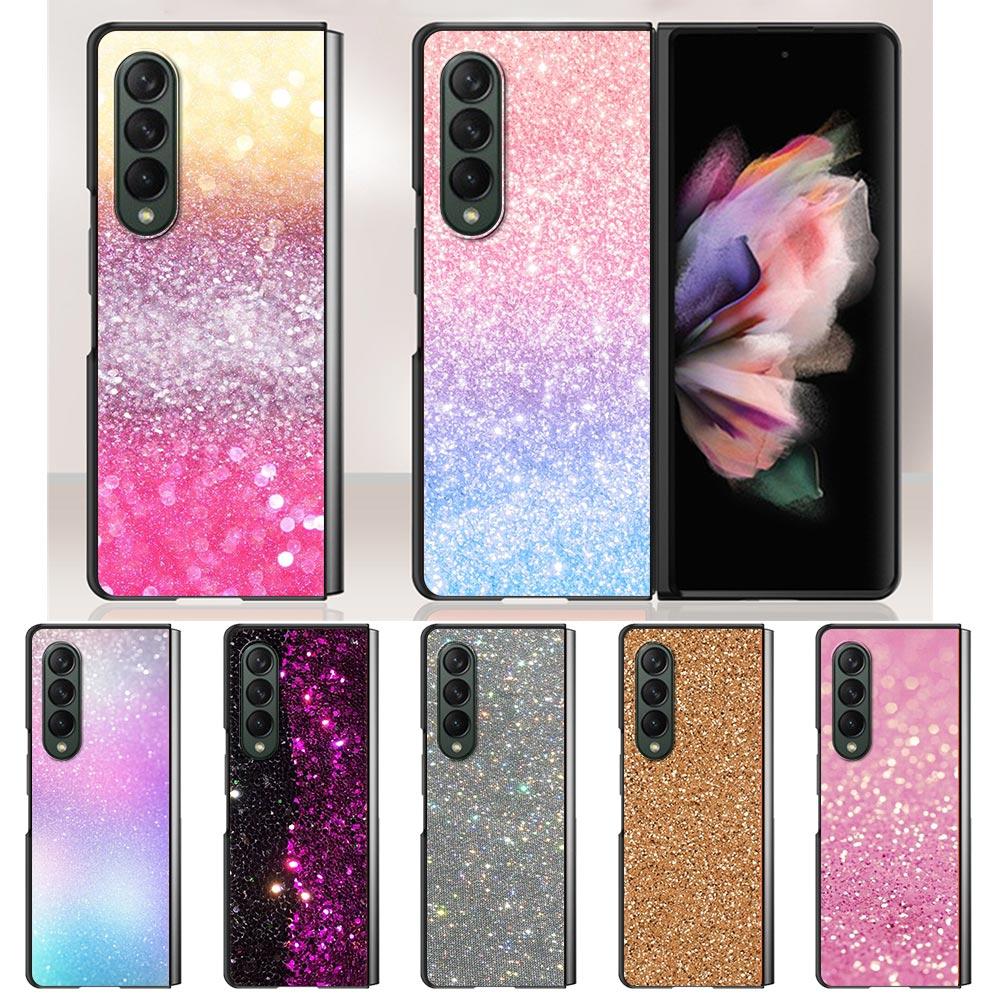 

Чехол Zfold4 для Samsung Galaxy Z Fold3 5G, жесткий тонкий чехол, ультратонкий для Galaxy Z Fold 3, блестящий блестящий розовый чехол