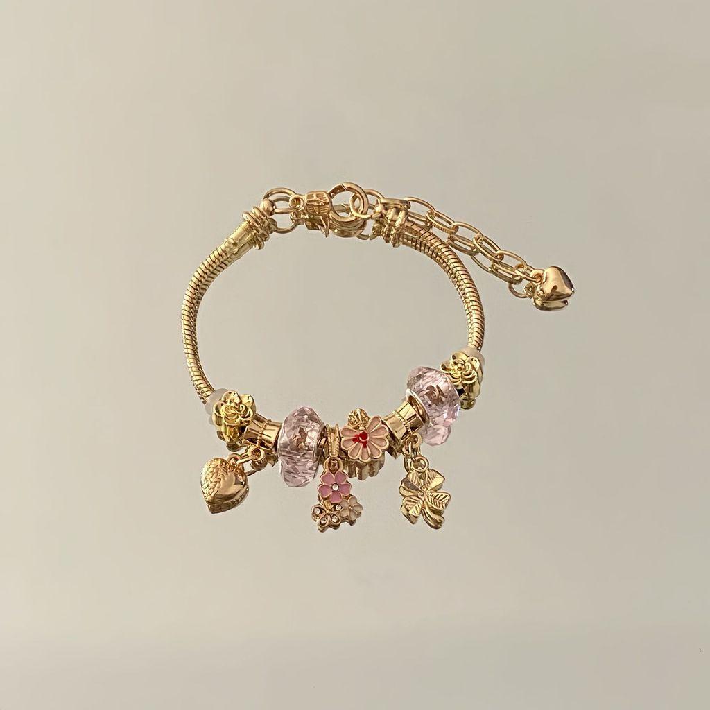Fashion Heart Flower Butterfly Charm Bracelet For Women Gift Accessory