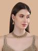 Frill Necklace Set for Women | Pearl and Gold Plated Temple Jewellery Set | Traditional