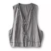 Johnature Women Chinese Style Tanks Tops Solid Color Button Spring Vintage Women Loose Vests