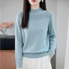 Women S Seamless Half High Neck Loose Long Sleeve Knit Sweater