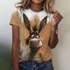 Kawaii Funny Animal Graphic Women's T Shirts Casual Oversize Short Sleeve Top Female Fashion Clothing Ladies