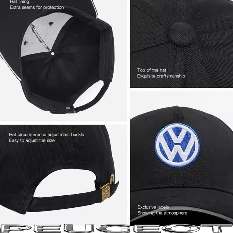 Car Logo Baseball Cap Hand Embroidery Adjustable Casual Hats For VW GTI Polo Passat Golf Tiguan Jetta Arteon Beetle CC Hub Cap