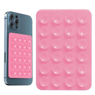 Silicone Adhesive Phone Holder Suction Phone Case Adhesive Mount Adhesive Square Suction Cup Phone Mount For Mirror Bathroom