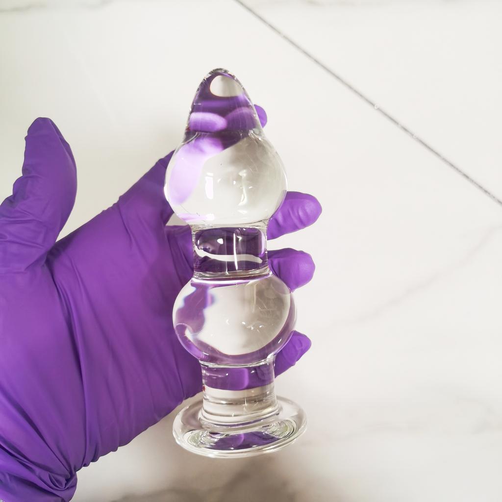 VaHppy Clear Glass Anal Plugs SM  Sex Toys 14*4.5cm 320g Masturbators For Gay Girls Anal Massage Extension Tools Adult Games