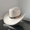 New White Western Cowboy Hat For Men And Women Jazz Cowboy Hat Color Belt Accessories Panama Sombrero Hombre Hat