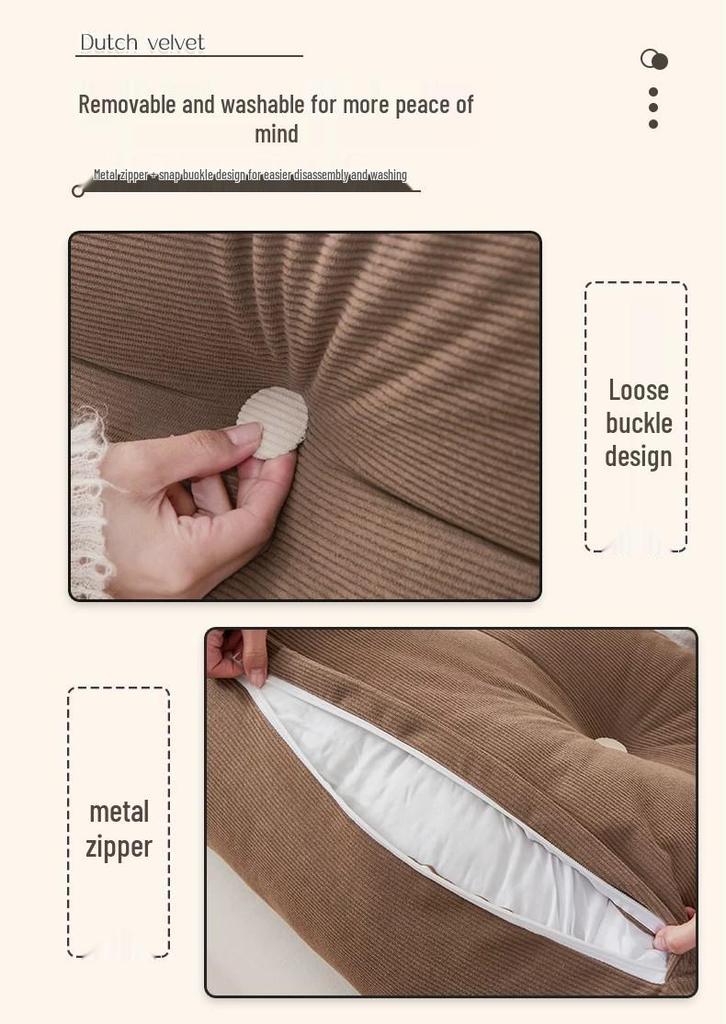 Weiches, gepolstertes Nachttischkissen in Kreuzdreieck-Form - Waschbares Lendenwirbelstützkissen für Erkerfenster, Tatami, Sofa und zur Kollisionsvermeidung.
