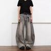 Vintage Washed Distressed Straight Leg Jeans Men - Relaxed Fit Faded Ink Effect Hip Hop Style