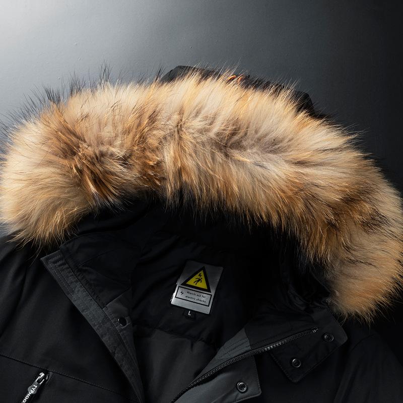 Men's Coat Down Jacket Puffer Overcoat Winter Parka Men White Down