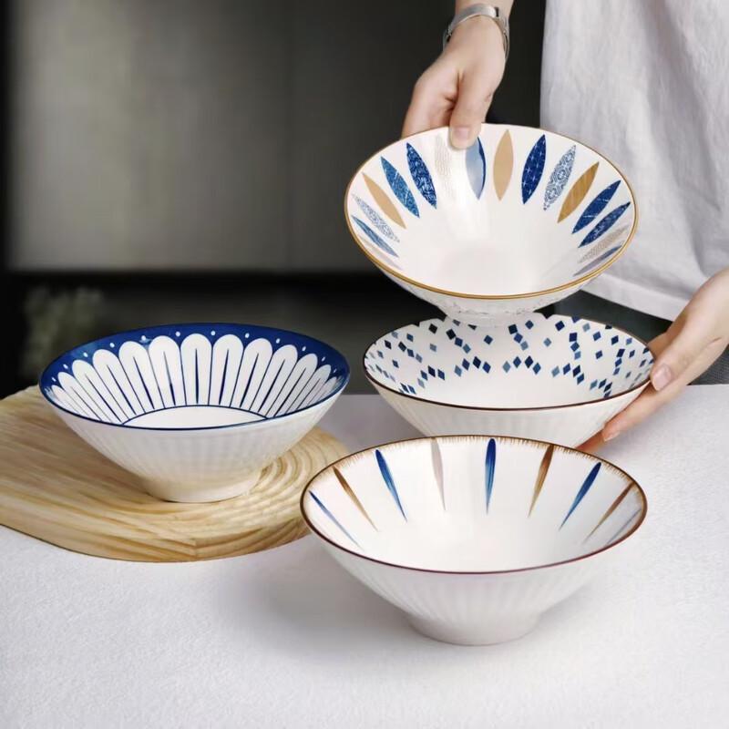 Linpan 8-inch Hat-shaped Ramen Noodle Bowl Set