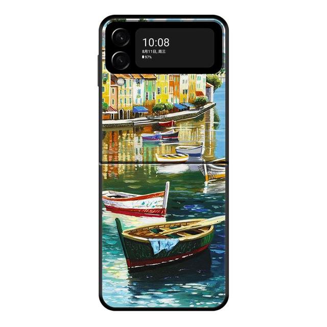 Oil Painting Art Water City Venice Case For Samsung Galaxy Z Flip 4 Z Flip3 5g Case For Galaxy Z Flip Pc Hard Phone Shell Capa