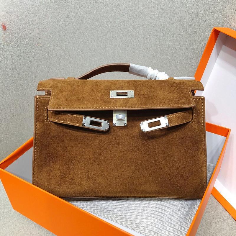 Bolso nuevo de piel de vaca mate para otoño e invierno, bolso de mano de cuero genuino de primera generación, bolso de hombro cruzado texturizado