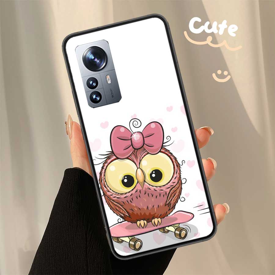 Cute Owl Hearts Lover Christmas Phone Case For Xiaomi Poco X6 X5 X4 X3 GT NFC M4 M5 Pro 5G M3 Mi Note 10 Lite F5 F4 F3 F2 F1 Cap