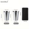 KEMORELA 2/4PCS Stainless Steel Cups 300/400ML Stainless Steel Tumblers Pint Camping Cups Drinking Glasses Stackable Metal Cup