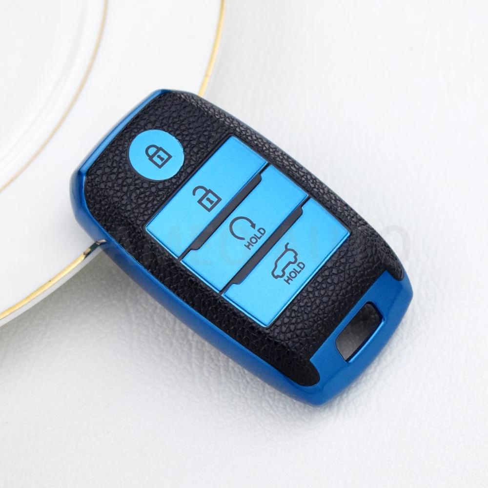 4Buttons Tpu Leather Car Remote Key Case Cover For Kia Sportage Cerato Optima K2 K3 K4 K5 Rio Picanto K2 Soul Sorento Ski Sedona