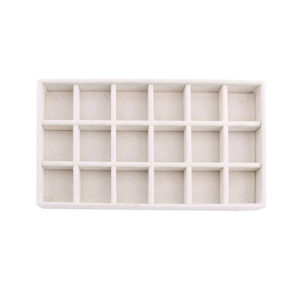 Vassoio Espositore Porta Gioielli in Velluto Cassetto Portaoggetti Porta Gioielli per Anelli Orecchini Collana Bracciale Organizer in Morbido Velluto