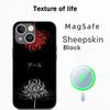 Japan art red spider lily pattern Phone Case For iPhone 17 16 15 14 13 12 Plus Pro Max  High-end Luxury Magsafe Sheepskin