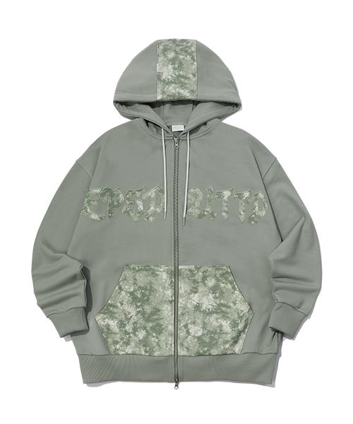 Episode Untitled Washing Applique Hood Zip-Up_Khaki