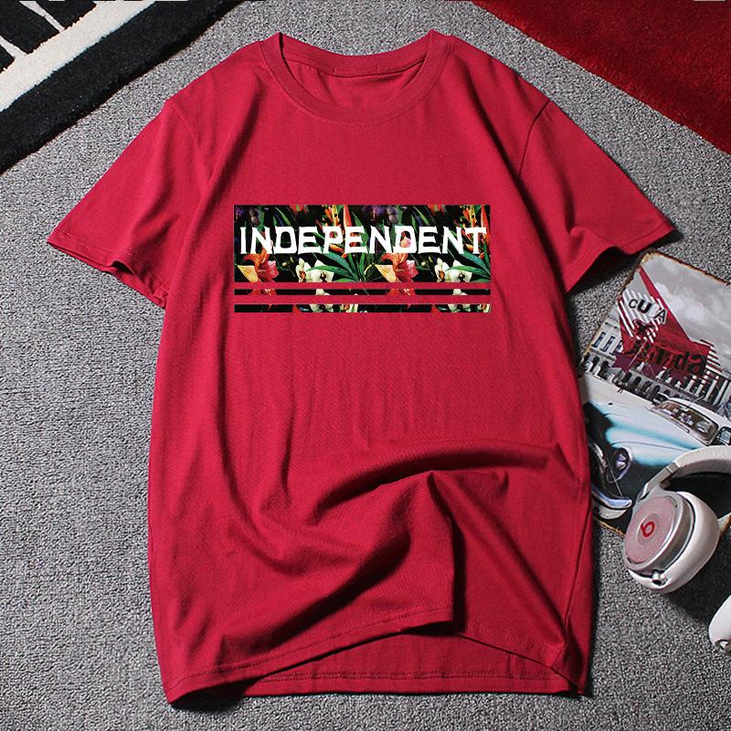 Cotton T-Shirts Summer Short Sleeved T-shirt for Men‘s’ Round Neck Loose Cotton Loose Youth T-shirt