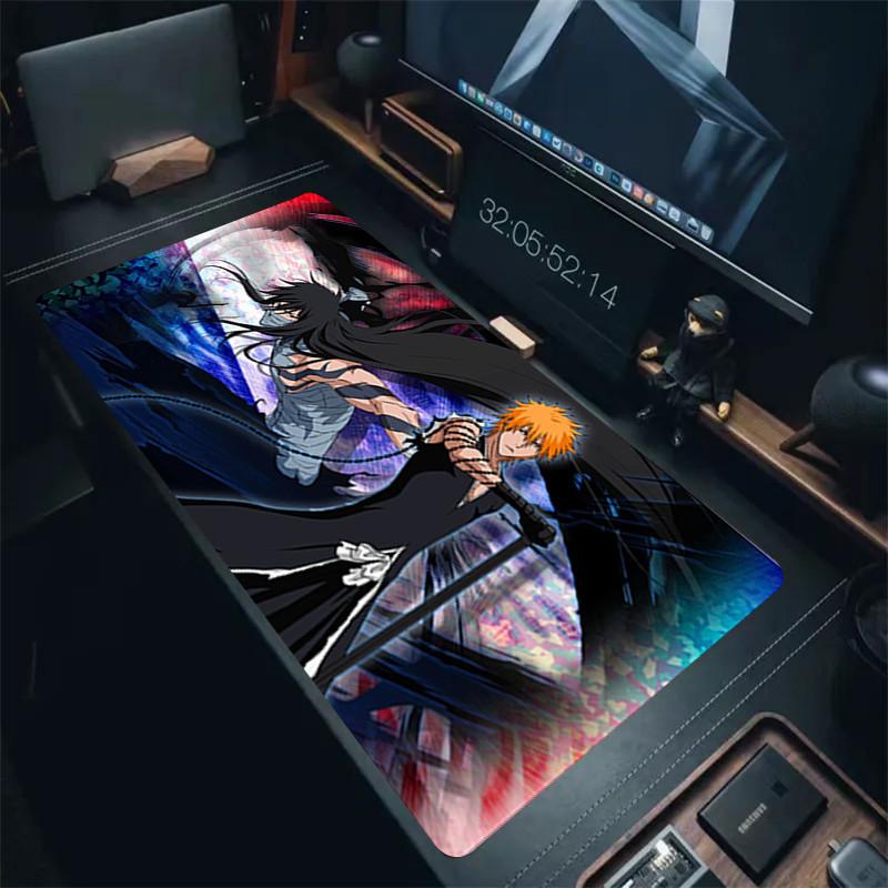 HD Anime Mauspads XXL Bleach Mauspads Kurosaki Ichigo Große Computer-Mausmatten Gummi Manga Schreibtischmatten 40x90CM Große Laptop-Matten