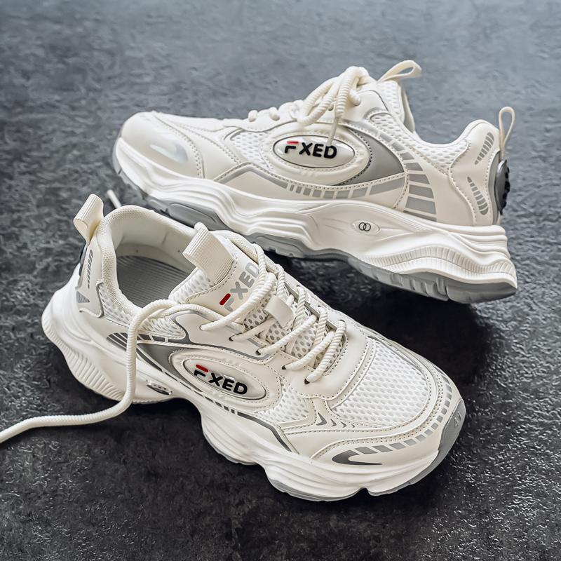 New Fashion Men's Four Seasons Comfortable  Thick Sole Shoes Students Male Boys Trending Soft Sole Breathable Casual Running Sneakers