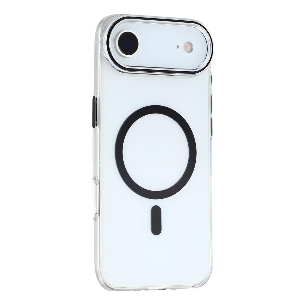 For iPhone Air Magnetic Case Clear PC Phone Back Cover with Metal Buttons