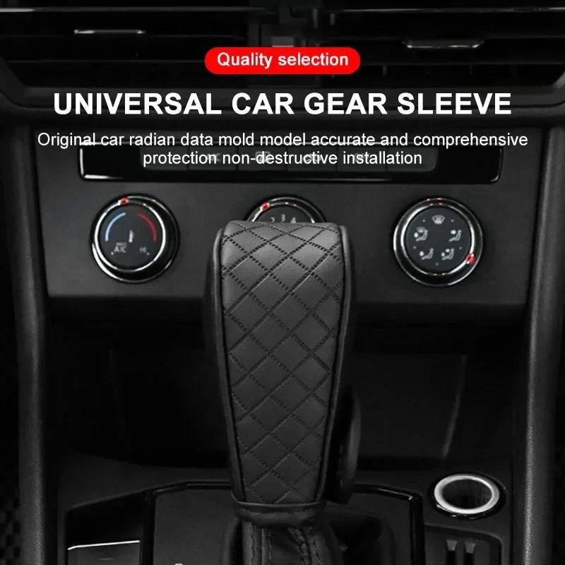 Car Shift Handle Cover Fashion PU Leather Handle Cover Grip Non-Slip Protective Covers For TRD Toyota camry chr corolla rav4