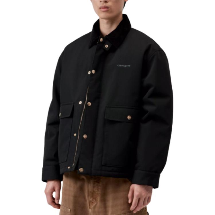 Carhartt WIP SS26 Quentin Jacket Fashion Casual Embroidered Logo Long Sleeve Cotton Coat Unisex Jacket I037047-00E-XX