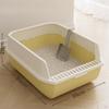 Cat Litter Box Open Top Kitten Potty Toilet High Sided Tray Green
