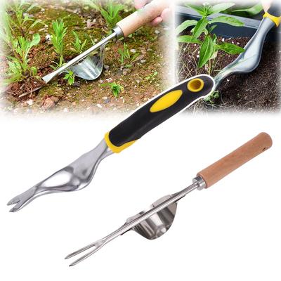 Manual Hand Weeder With Wooden Handle Garden Farmland Puller Removal Cutter Seedling Transplanting Tool Weed Shovel