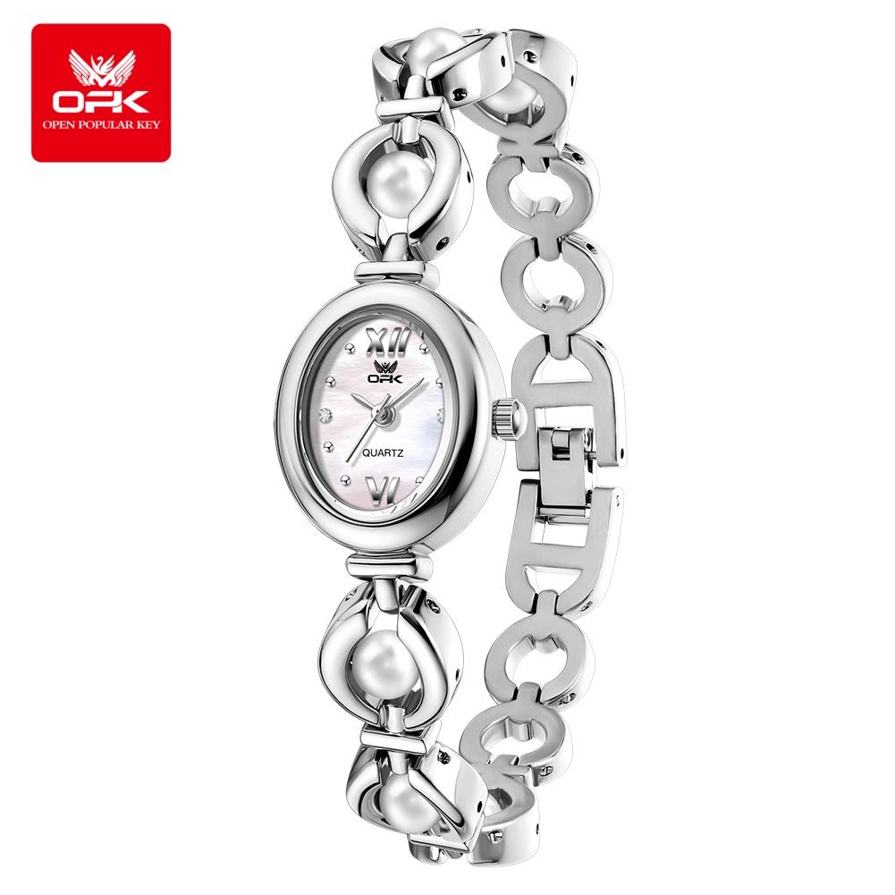 OPK 6076 Brand Women's Quartz Wristwatches Luxury Stainless Steel Classical Bracelet Watches For Women Elegant Ladies Watches