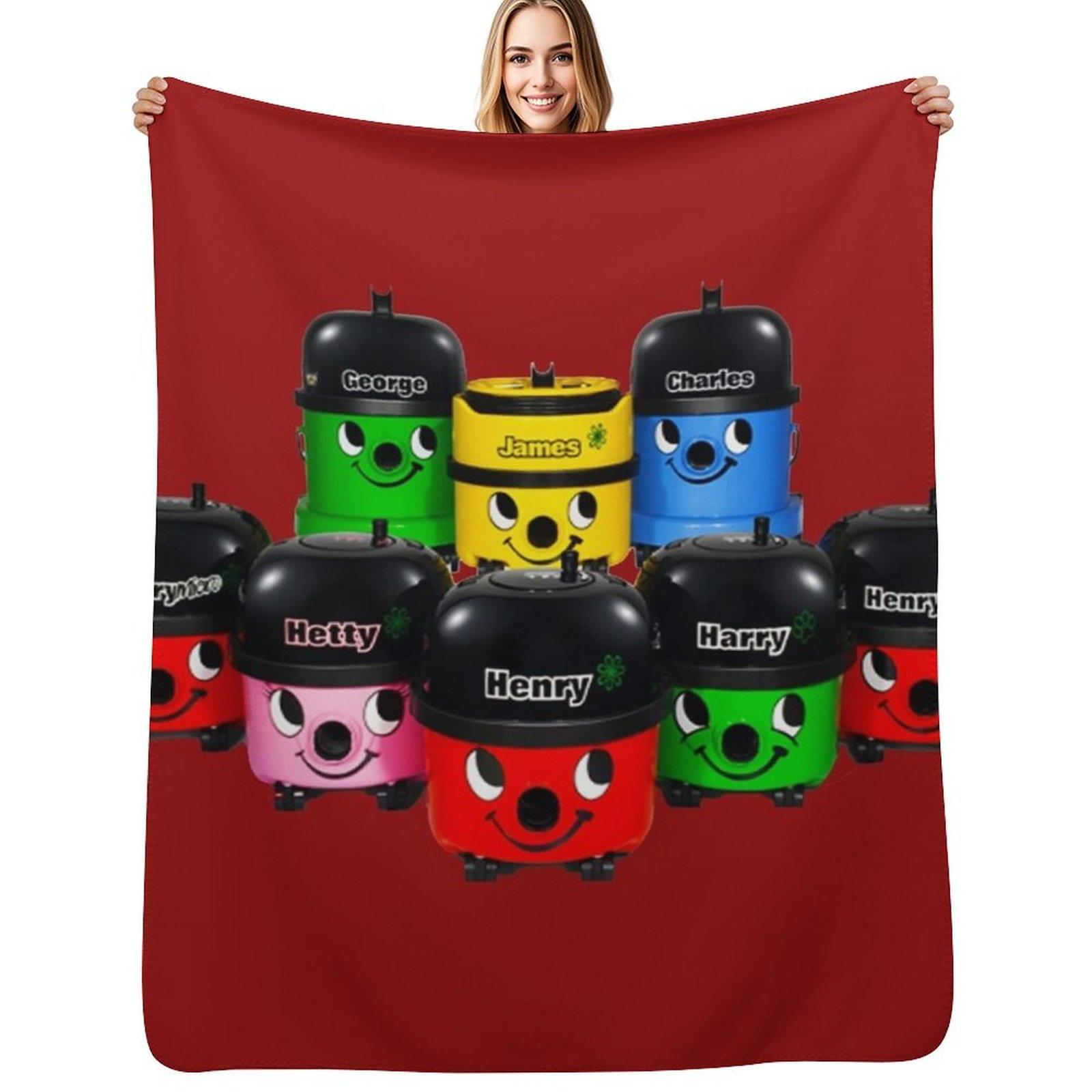 Henry Hoover and Friends Throw Blanket Stylish Couch Blanket for Home Living Room Size: 75*100cm, Weight: 230 GSM