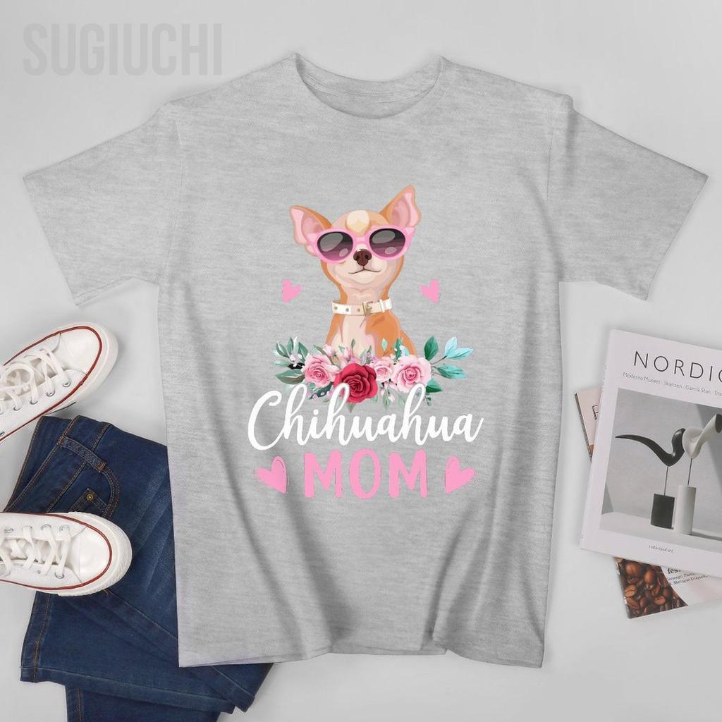 Unisex Unisex Cute Chihuahua Mom Sunglasses Flower For Chihuahua Owner Tshirt Tees T Shirts WoUnisex Boys 100 Cotton TShirt