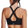 Under Armour Solid Color Zip Double Strap Sports Bra Women underwear Black 1374122-001