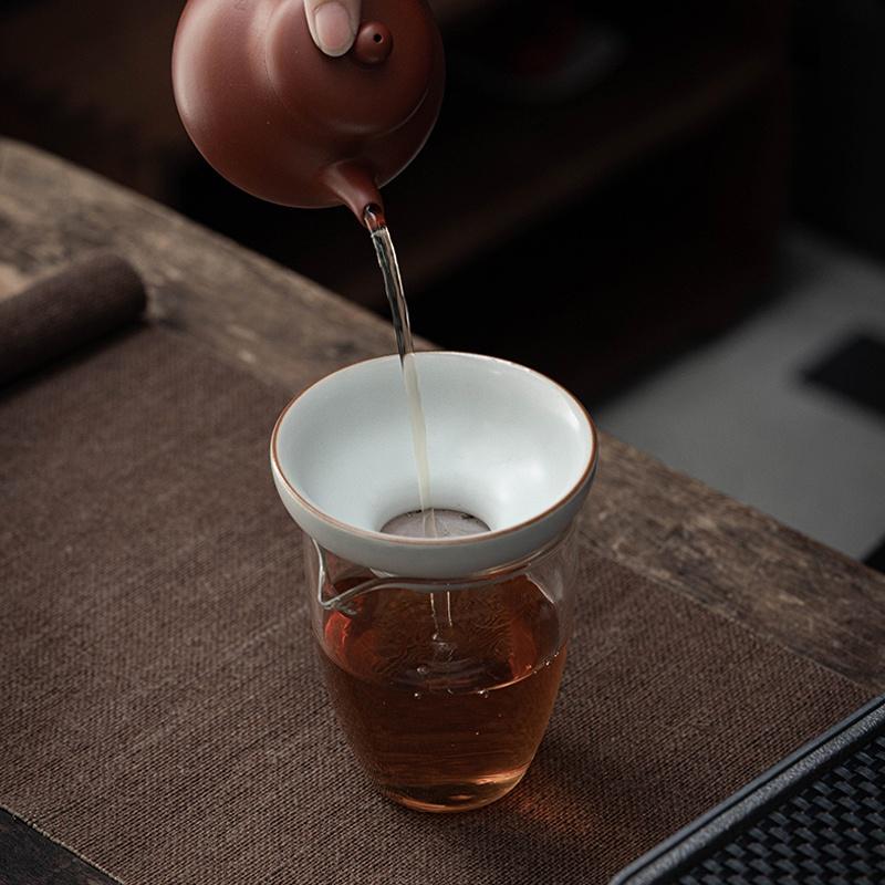 Ruyao Filter Set Retro Lotus Tea Strainer Ceramic Filter Kung Fu Tea Accessories