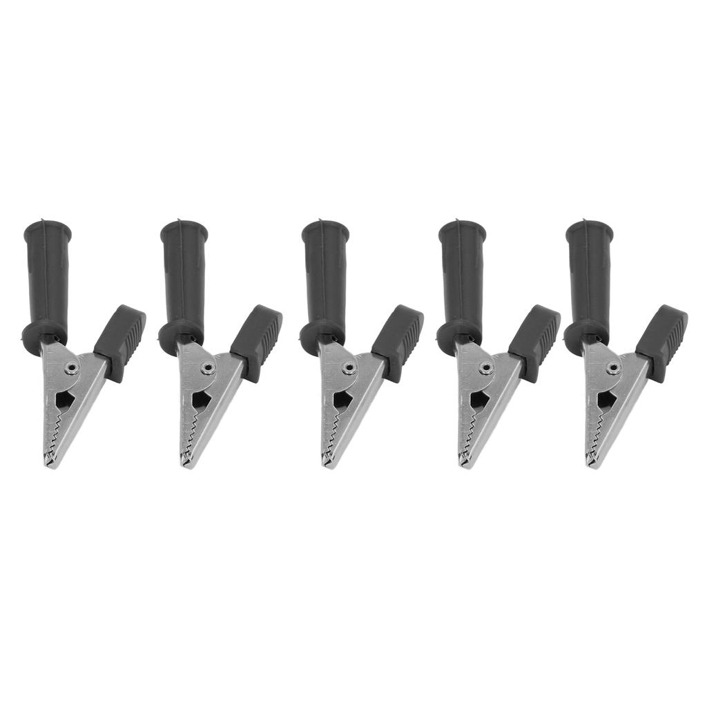 10PCS Testing Clamps Brass Insulated Crocodile Clips with 4mm Socket 10mm Opening 20A J.60046