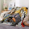 1Pc Death Note Print Flannel Blanket, High Quality Comfortable for All Seasons, Home Decor, Warmth and Comfort, Perfect for Christmas Gifts