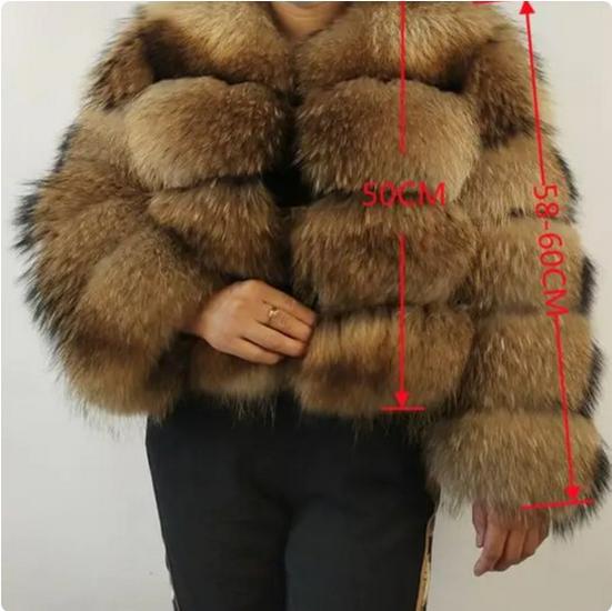 European and American Hot-Selling Imitation Raccoon Fur Patchwork Women's Coat