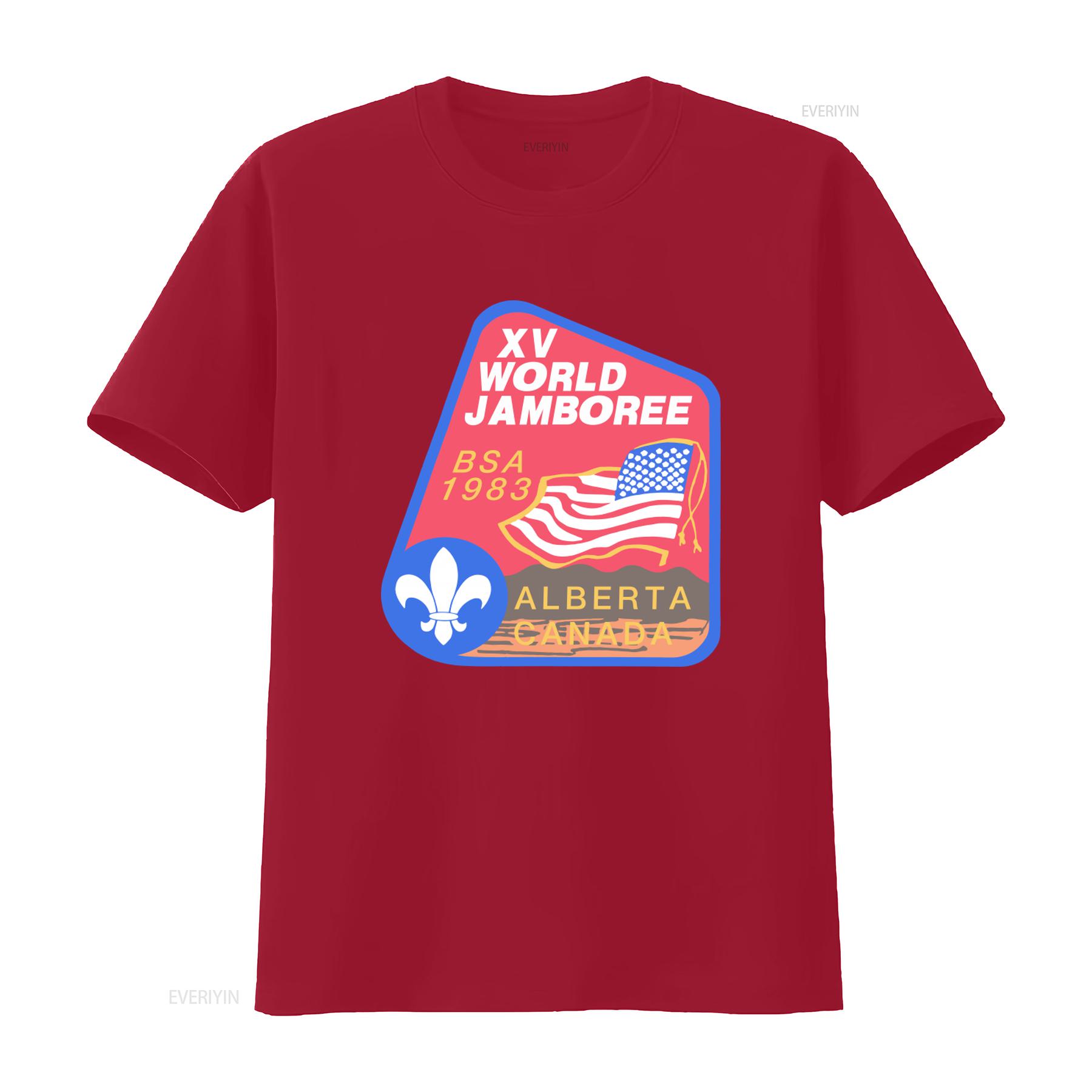 80s Boy Scouts of America 1983 World Jamboree Alberta Canada Retro Style T shirt vintage Washed Stretched Slightly S