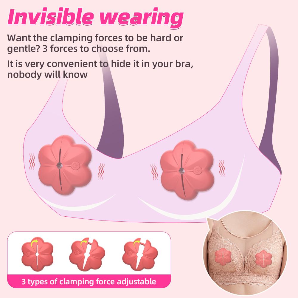 Wireless Remote Nipple Clamps Vibrator Sex Toys for Women Invisible Mini Adjustable Breast Stimulator 10 Mode Adult Pleasure Toy